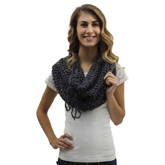 Crocheted Knit Infinity Scarf Shawl - Picture 7 of 8